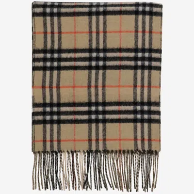 Burberry Reversible Cashmere Scarf With Check Pattern In Red