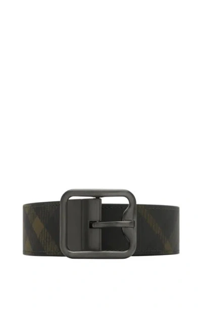 Burberry Reversible Check B Buckle Belt In Shadow/black