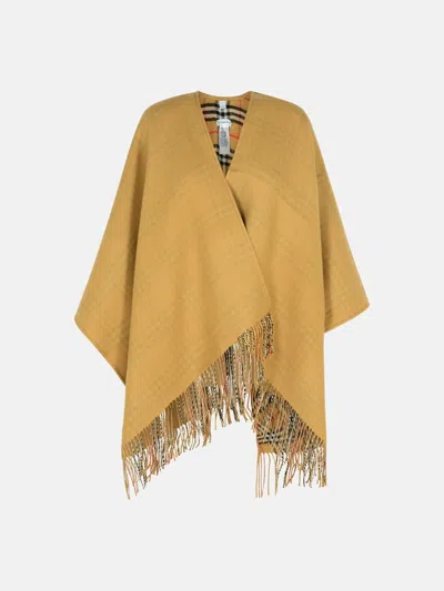 Burberry Reversible 'check' Beige Wool Cape