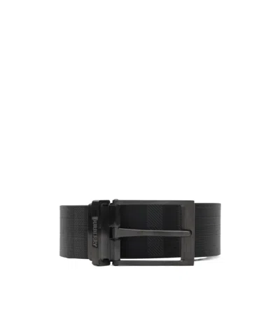 Burberry Reversible Check Belt In Black