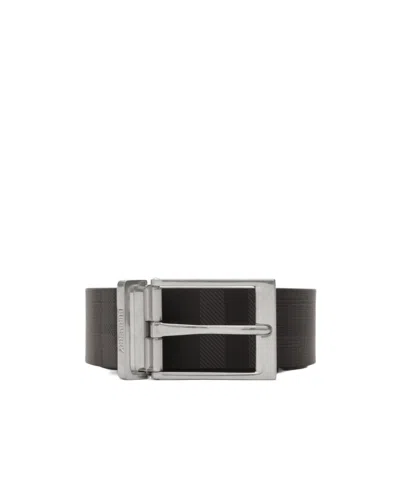 Burberry Reversible Check Belt In Black