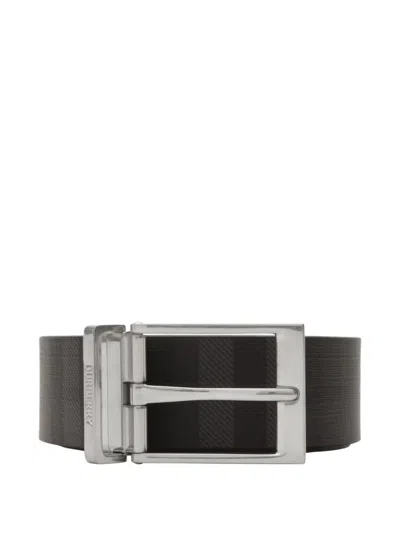 Burberry Reversible Check Belt In Black