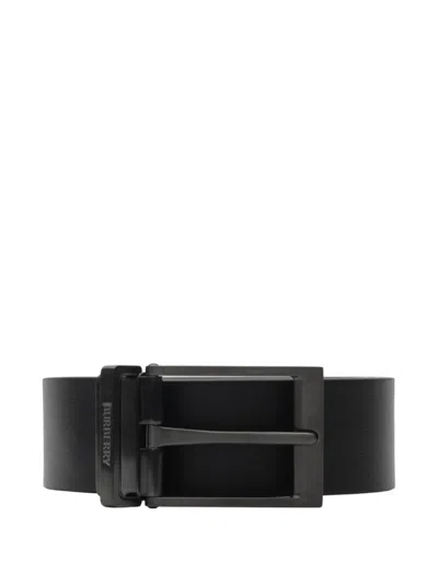 Burberry Reversible Check Belt In Blue