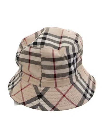 Pre-owned Burberry Reversible Check Bucket Hat In Neutrals