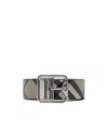 Burberry Reversible Check B Buckle Belt In Gray