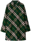 Burberry Reversible Check Car Coat In Green