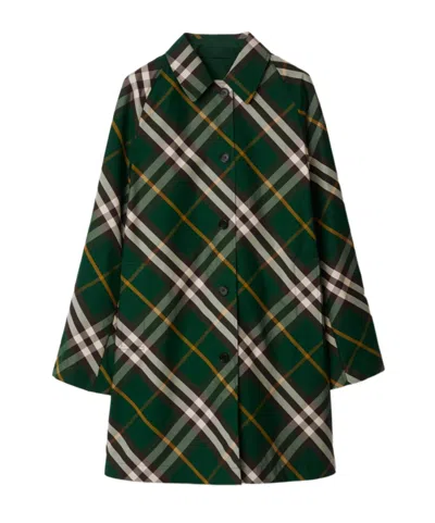 BURBERRY BURBERRY REVERSIBLE CHECKED BUTTONED CAR COAT