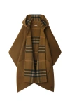 Burberry Reversible Check Cashmere Cape In Nest