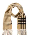 Burberry Reversible Check Cashmere Scarf In Brown