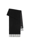 Burberry Vintage Check Reversible Cashmere Scarf In Charcoal/black