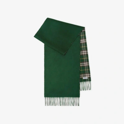 Burberry Reversible Check Cashmere Scarf In Ivy