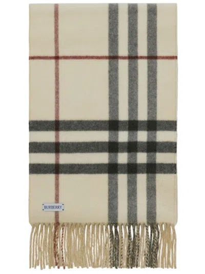 Burberry Reversible Check Cashmere Scarf In Neutrals