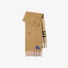 Burberry Reversible Ekd Check Cashmere Scarf Accessories In Brown