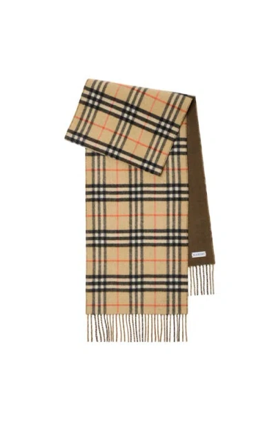 BURBERRY BURBERRY REVERSIBLE CHECK CASHMERE SCARF