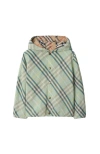 Burberry Childrens Reversible Check Cotton Blend Jacket In Breeze
