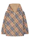 Burberry Baby's & Little Kid's Check Reversible Zip Hooded Jacket In Brown