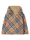Burberry Baby's & Little Kid's Check Reversible Zip Hooded Jacket In Neutrals