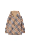 Burberry Reversible Check Cotton Blend Jacket In Sand