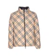 Burberry Quilted Jacket With Distinctive Plaid Pattern In Brown