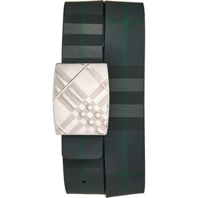 Burberry Reversible Check Engraved Buckle Belt In Multi