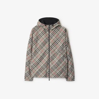 Burberry Trafford Reversible Windbreaker Jacket In Gray