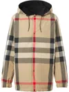 Burberry Reversible Check Recycled Polyester Hooded Jacket In Black