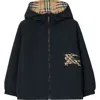 Burberry Reversible Check Hooded Jacket In Black