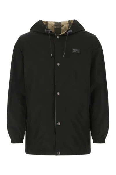 Burberry Reversible Check Hooded Jacket In Black