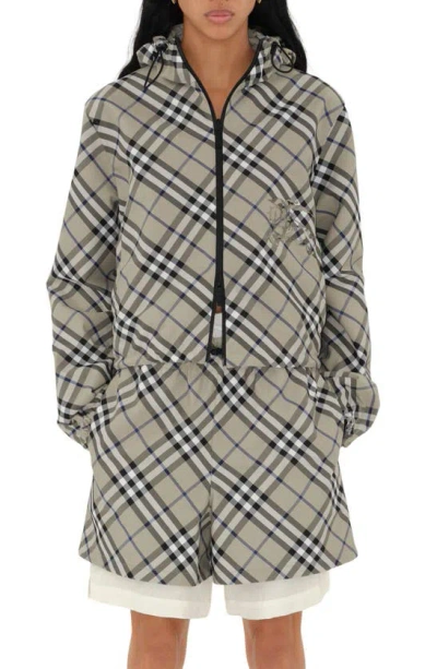 Burberry Reversible Check Hooded Jacket In Multicolor