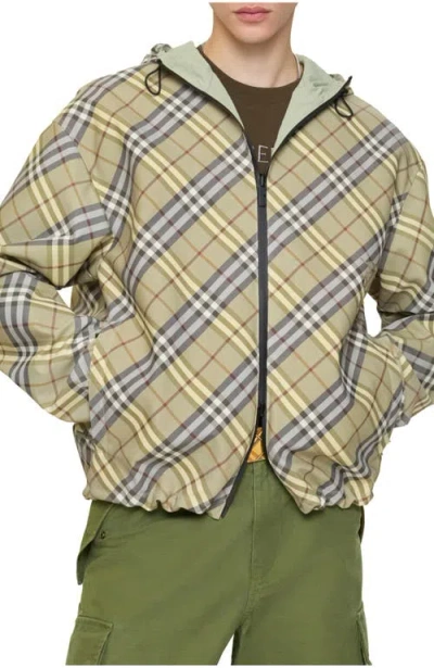 Burberry Reversible Check Hooded Jacket In Multi