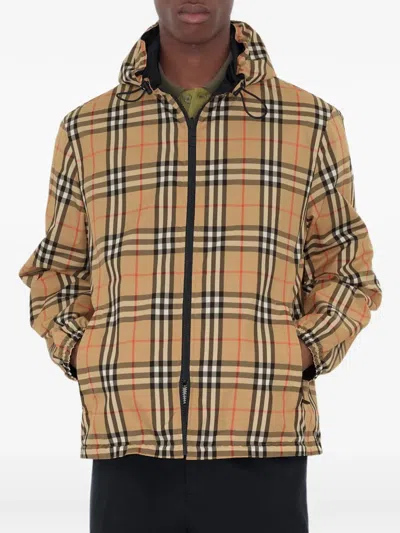 BURBERRY REVERSIBLE CHECK HOODED JACKET