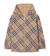 Burberry Reversible Check Cotton Blend Jacket In Neutral