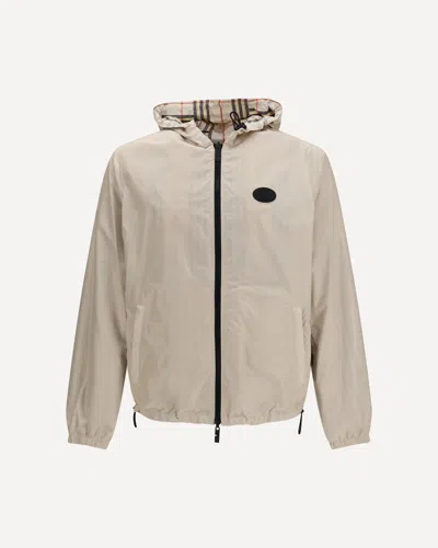 Burberry Reversible Check Hooded Jacket In Neutral