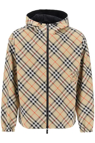 BURBERRY BURBERRY REVERSIBLE CHECK HOODED JACKET WITH