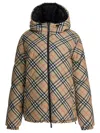 Burberry Reversible Check Hooded Puffer Jacket In Brown