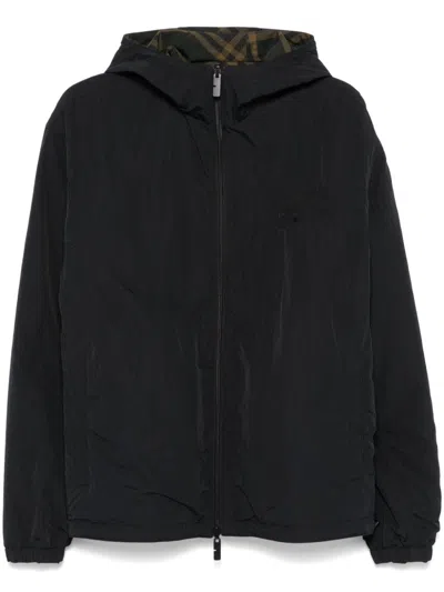Burberry Reversible Check Jacket In Black