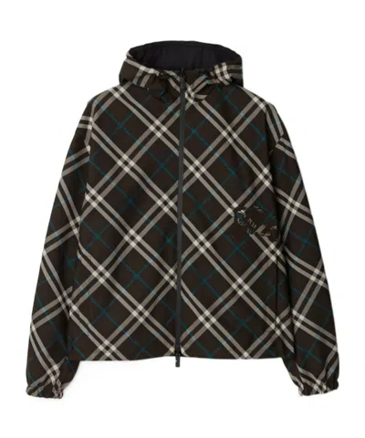 BURBERRY BURBERRY CHECKED HOODED REVERSIBLE JACKET