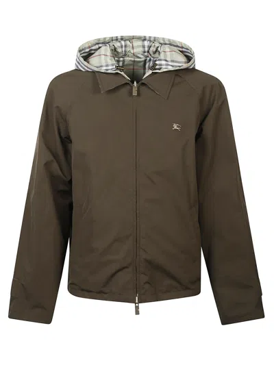 Burberry Men Reversible Check Jacket In Green