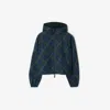 Burberry Plaid Long-sleeved Jacket In Midnight