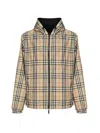 Burberry Reversible Hooded Jacket Check Pattern In Multi