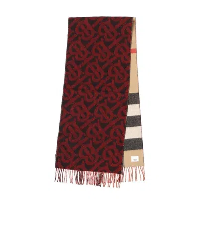 Burberry Reversible Check Monogram Scarf In Brown