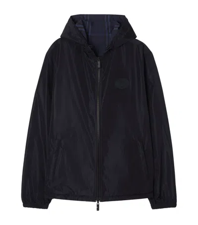 Burberry Reversible Check Newport Jacket In Blue