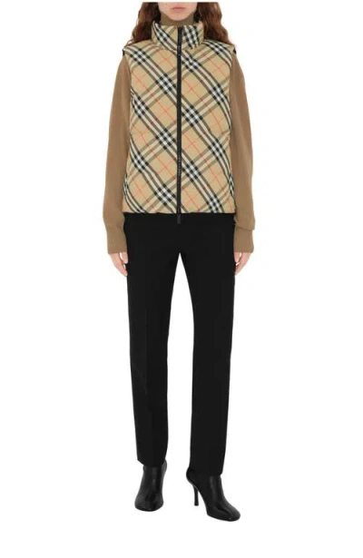 Burberry Reversible Check Nylon Puffer Gilet In Neutral