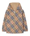 Burberry Reversible Check Cotton Blend Jacket In Nude