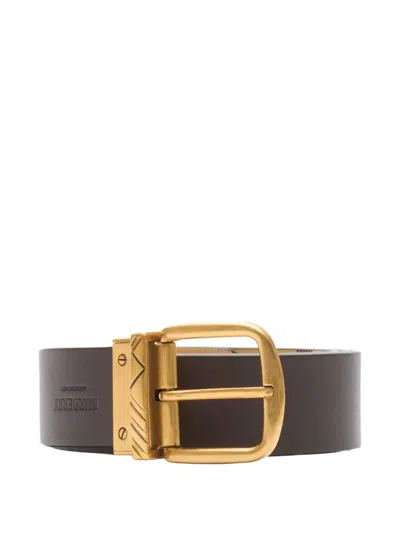 Burberry Reversible Check Pin Belt In Brown