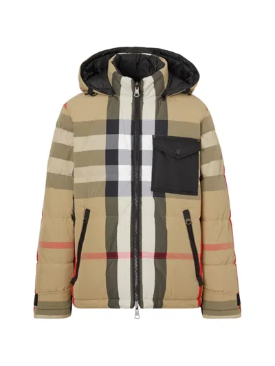 Burberry Reversible Check Puffer Jacket In Brown