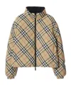 Burberry Reversible Checkered Design Down Jacket In Nude