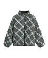 Burberry Khaki Check Reversible Down Jacket In Snug Ip Check
