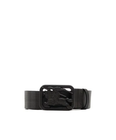 Burberry Reversible Check Rider Belt In Black