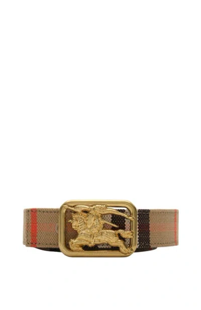 Burberry Reversible Check Rider Belt In Brown
